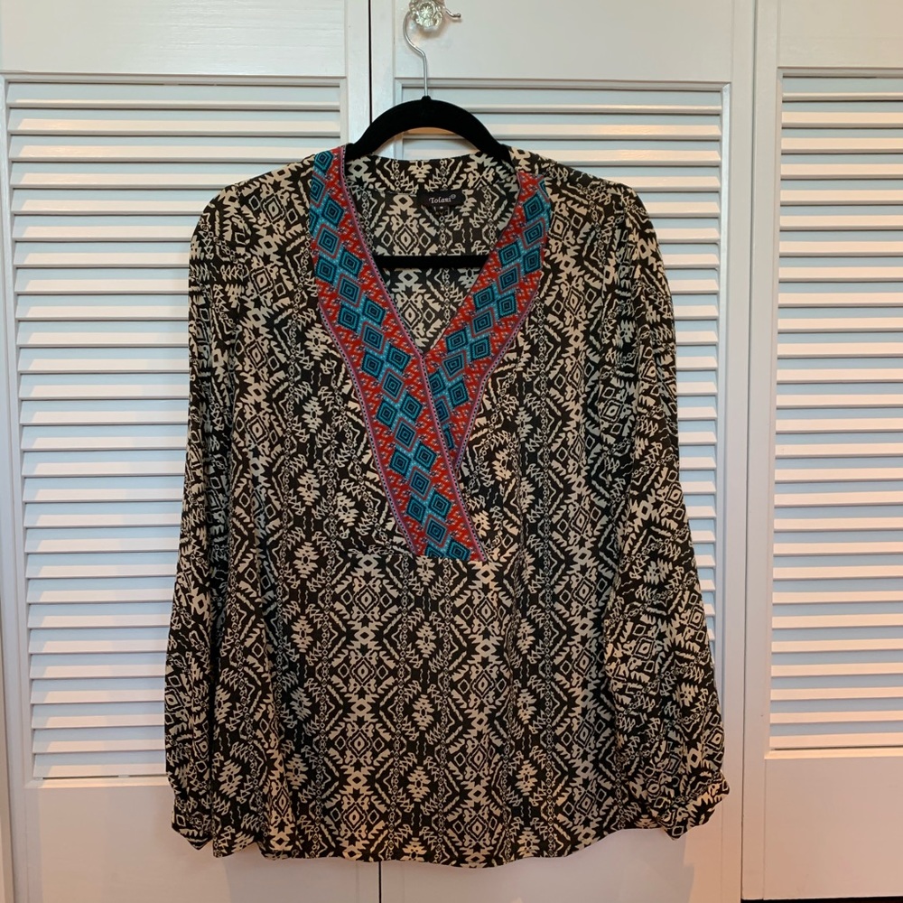 Tolani Silk Printed Blouse